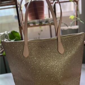 Kate Spade Rose Gold Glitter Tote NWOT
